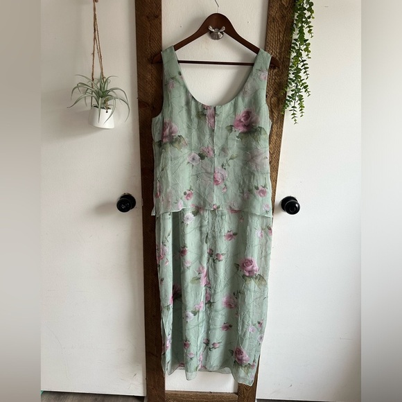 Vintage 90s Plus Women’s Floral Print Sleeveless Dress Size 14W Made in USA - Picture 15 of 16